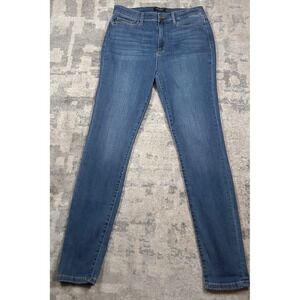 Judy Blue Women's Blue Skinny Fit Mid-Rise Tapered Leg Stretch Jeans Sz 15 32x30